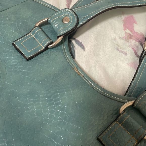 Y2K turquoise and silver shoulder medium size handbag - Picture 4 of 12